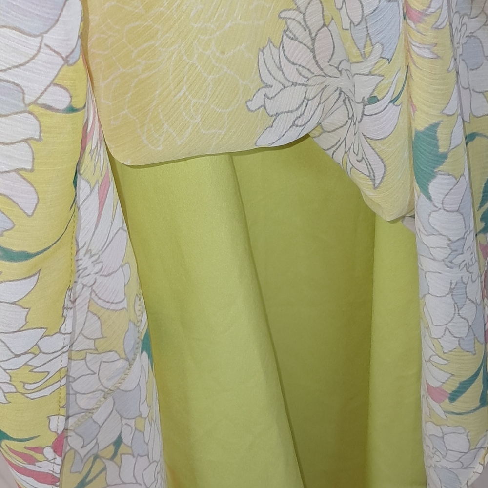 Ted Baker Puff Sleeve Floral Print Midi Tea Dress US Size 10 Ruffle Detail - Picture 7 of 10